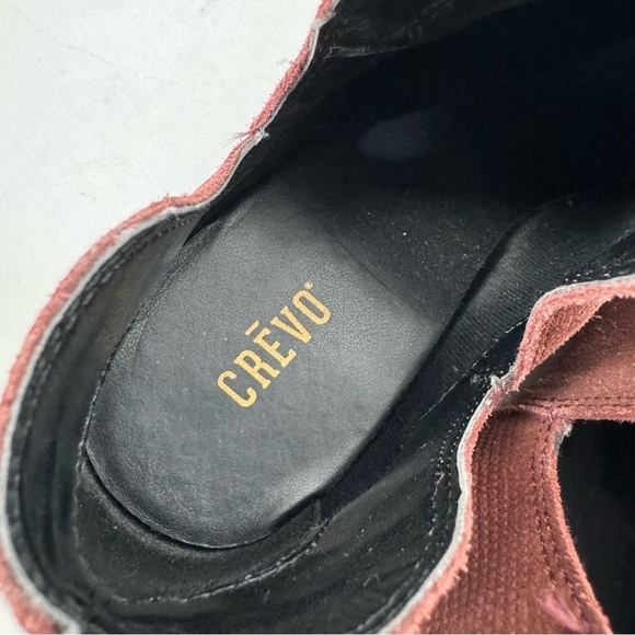 Crevo Buckle Red Distressed Look Leather Suede Ankle Boots Booties Western rodeo - Picture 6 of 8